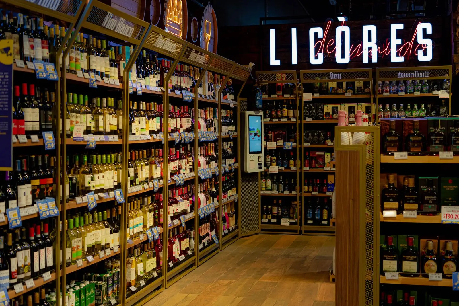 Drankafdeling in de supermarkt